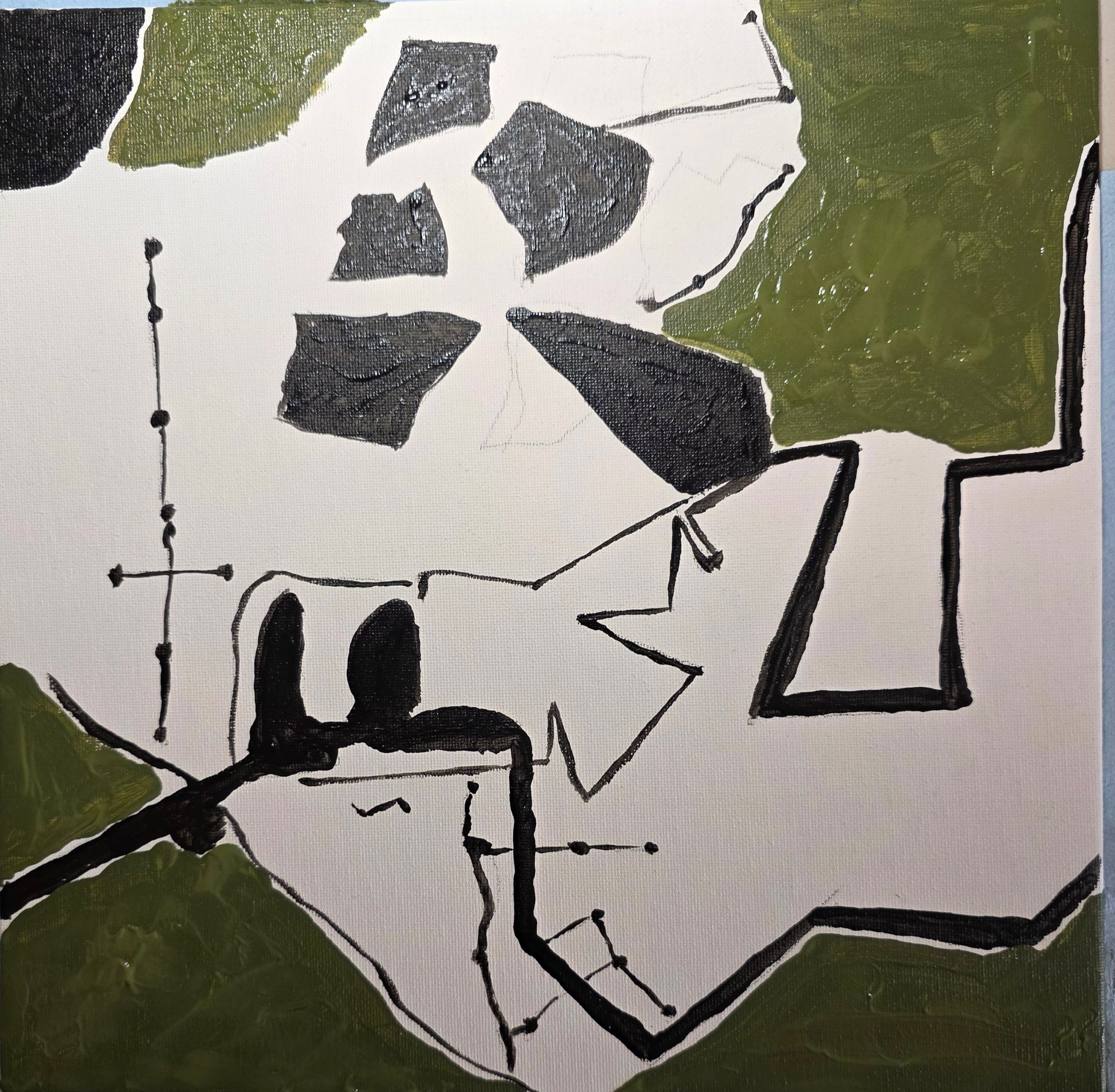 From Above | Dot Series | 12" x 12" | Acrylic on canvas board | 2025 | Unframed