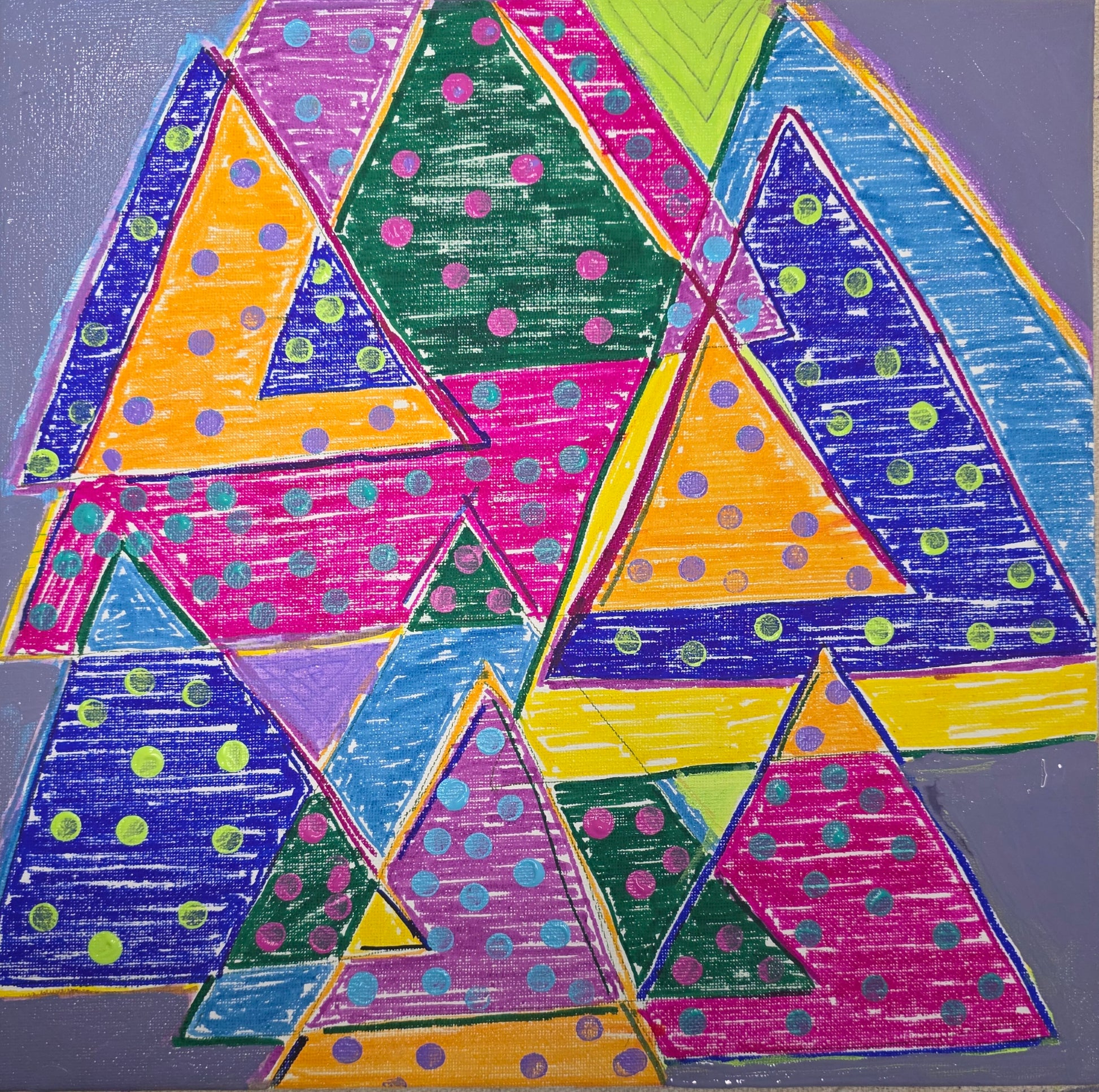 Prisms | Dot Series | 12" x 12" | Acrylic on canvas board | 2025 | Unframed