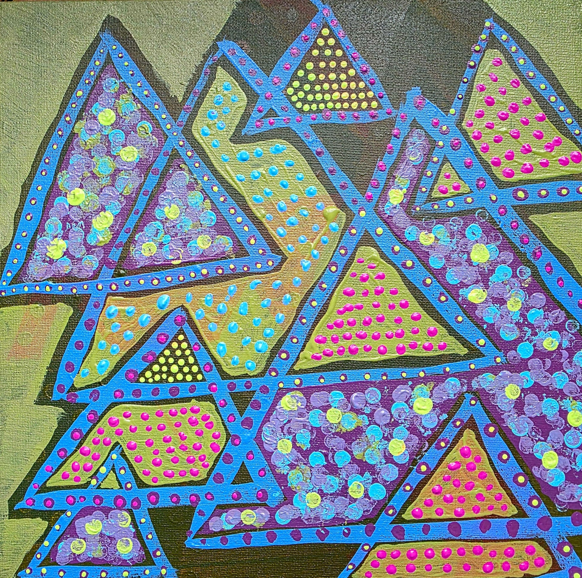 Prisms | Dot Series | 12" x 12" | Acrylic on canvas board | 2025 | Unframed