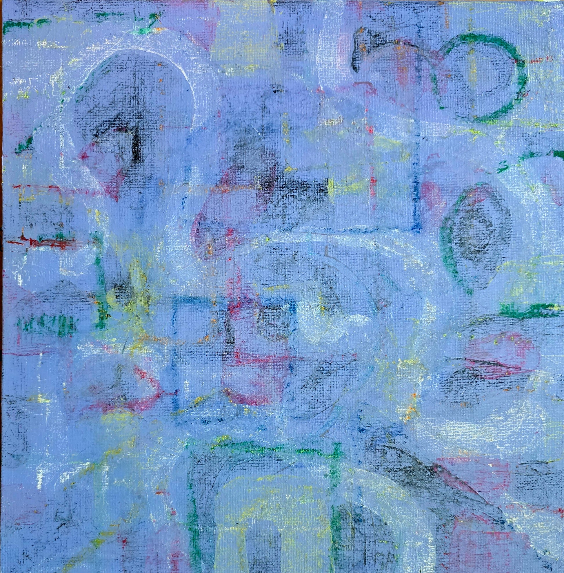 Blue Wave | Geometric Series | 12" x 12" | Acrylic on canvas board | 2025 | Unframed