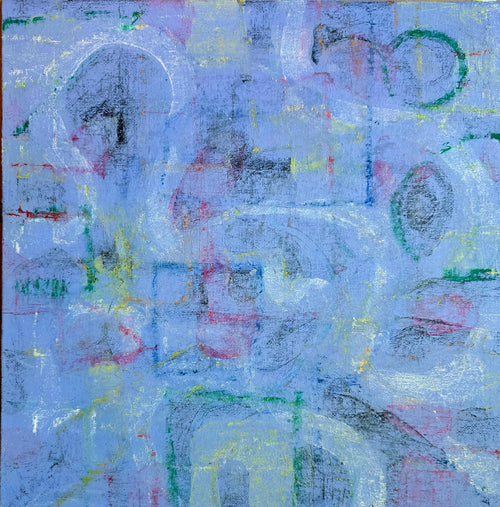 Blue Wave | Geometric Series | 12" x 12" | Acrylic on canvas board | 2025 | Unframed