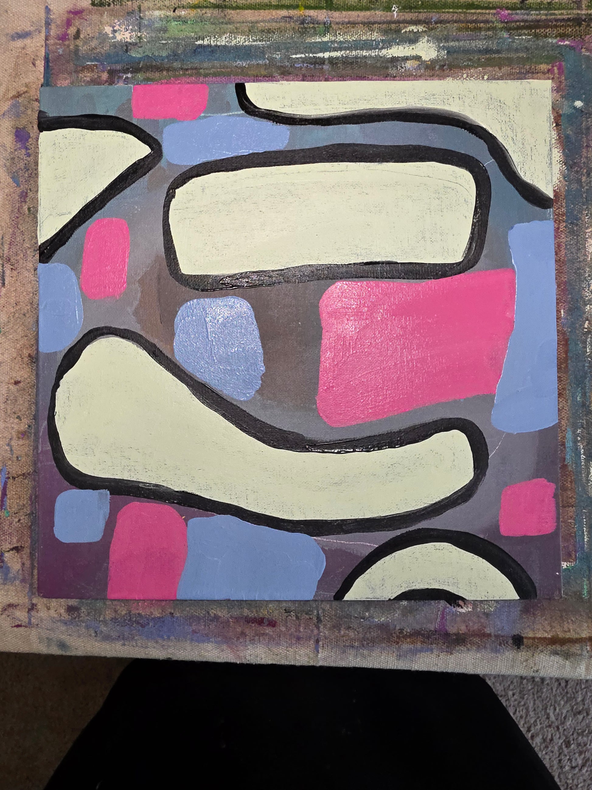 Channeling | Geometric Series | 12" x 12" | Acrylic on canvas board | 2025 | Unframed