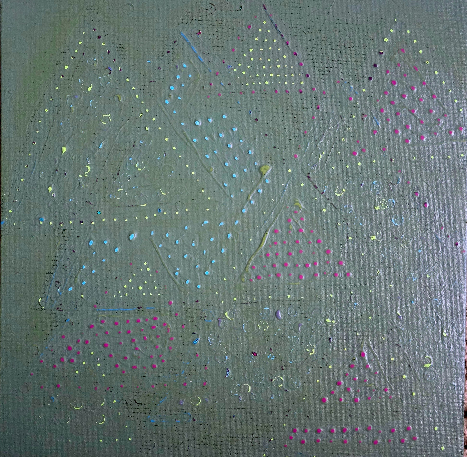 Prisms | Dot Series | 12" x 12" | Acrylic on canvas board | 2025 | Unframed