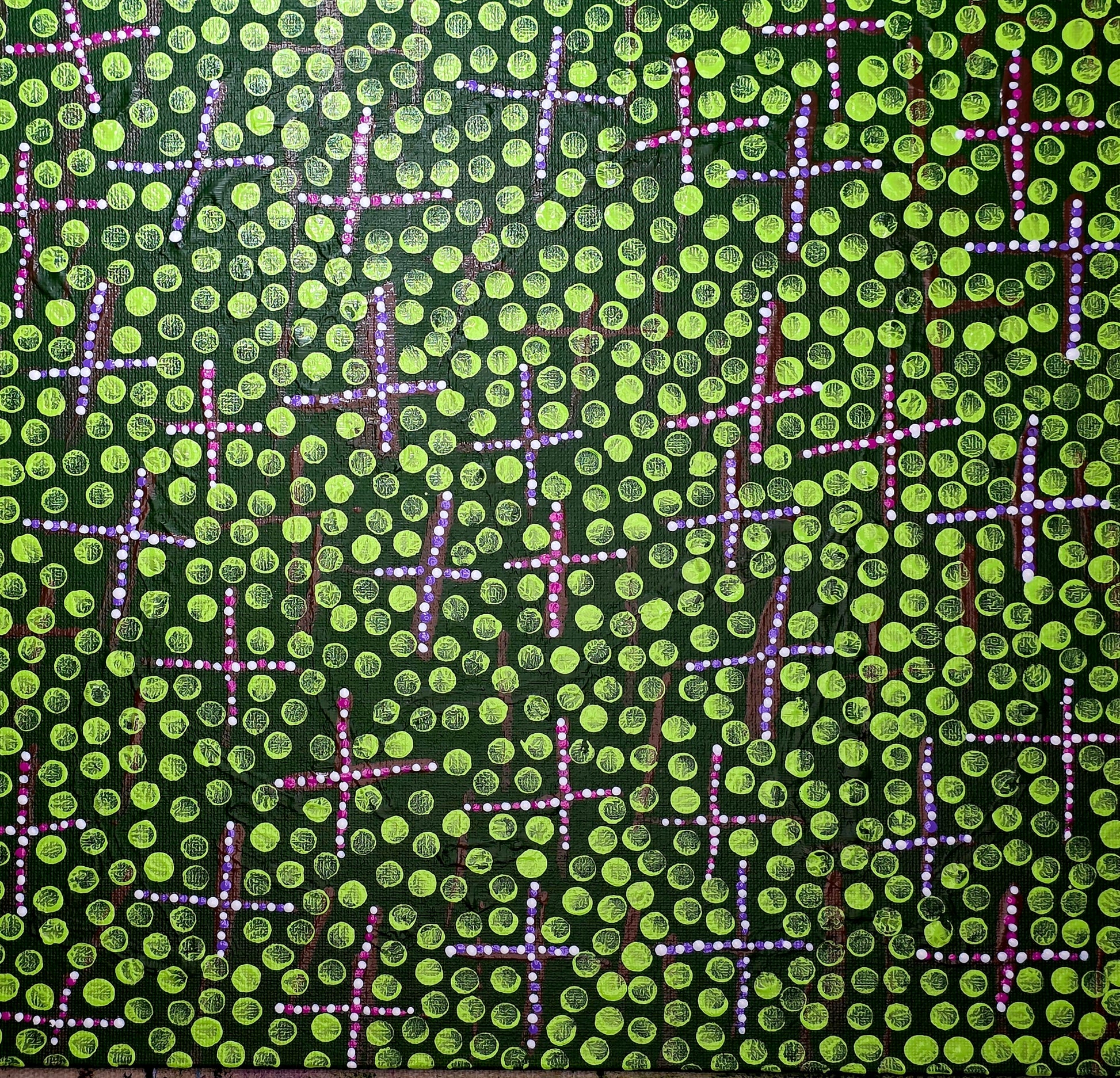 Pond | Dot Series | 12" x 12" | Acrylic on canvas board | 2025 | Unframed