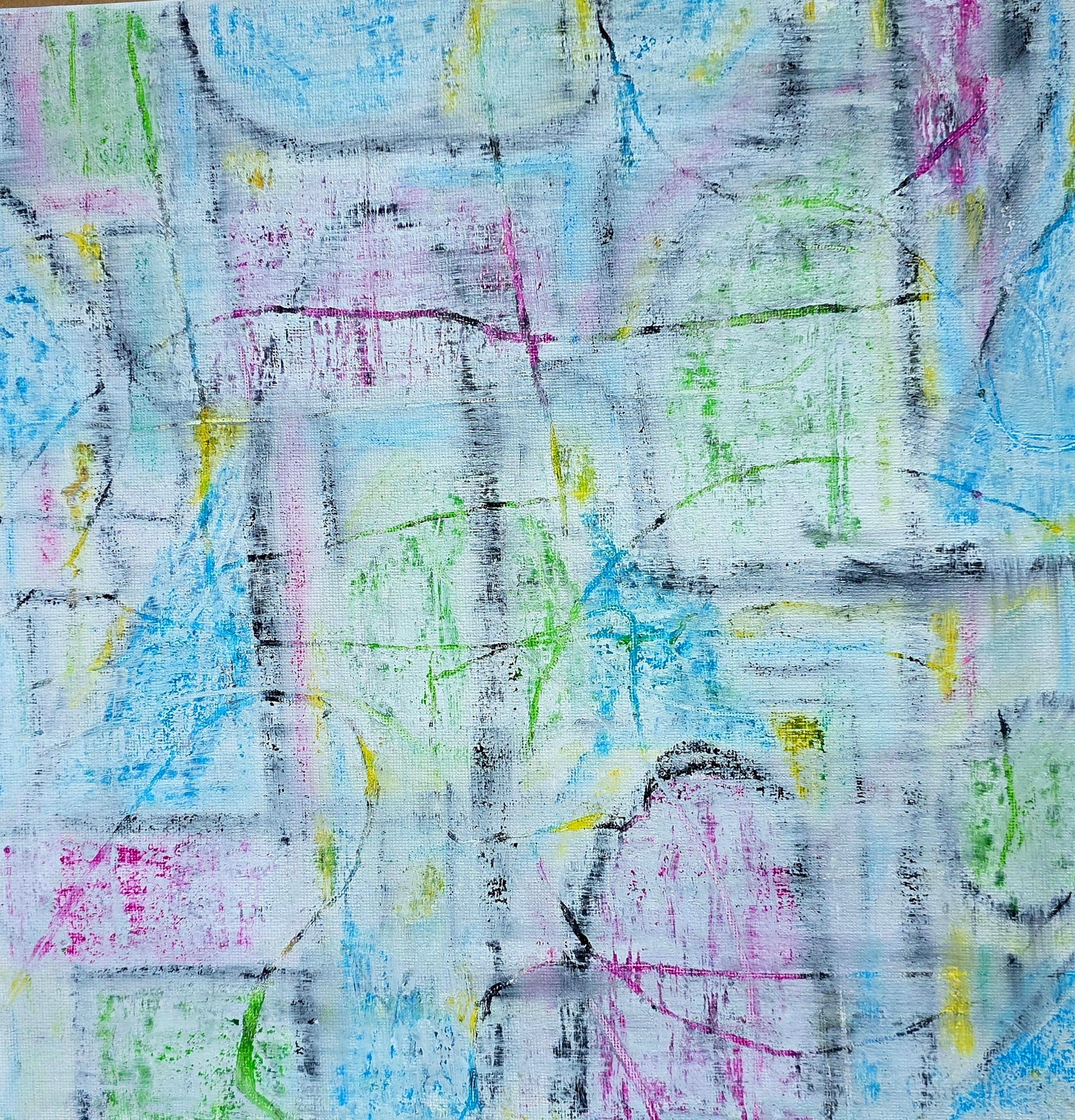 Rainbow | Geometric Series | 12" x 12" | Acrylic on canvas board | 2025 | Unframed